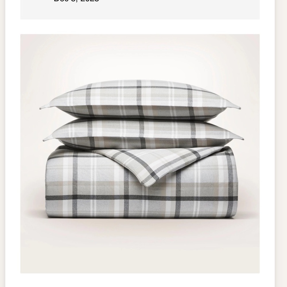 Boll and Branch flannel duvet set